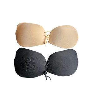 Sticky Bra Backless Lift Up Bra Black/Beige * New*